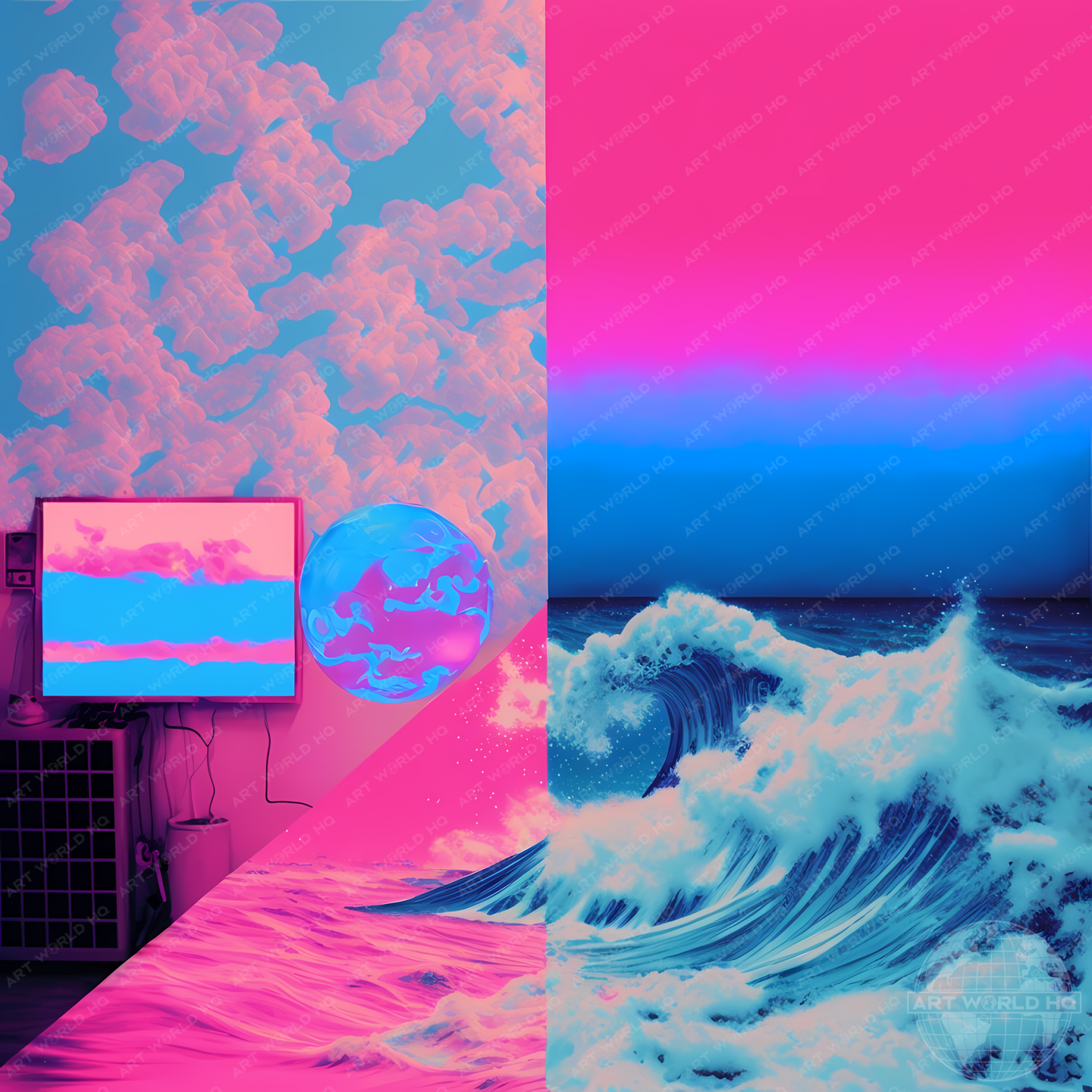 Colourful Vaporwave Ocean