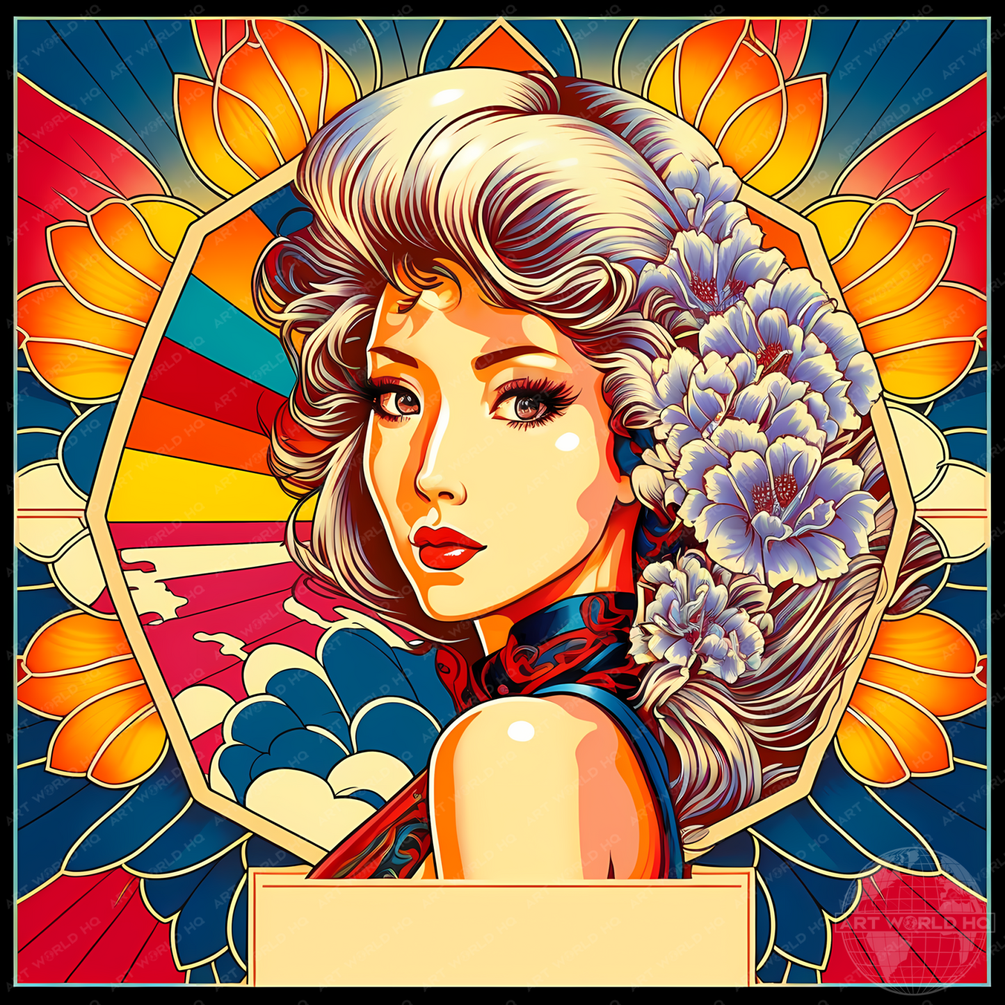 80's Disco Manga Anime Stained Glass