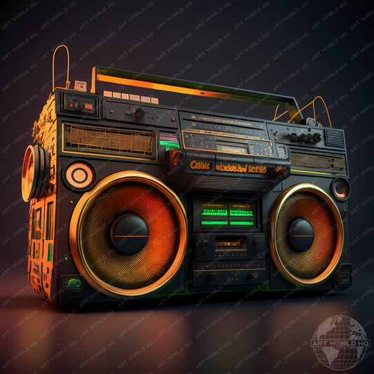 80's Ghettoblaster in a Studio Setting