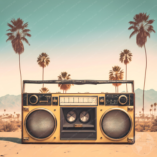 80's Ghettoblaster in the Desert