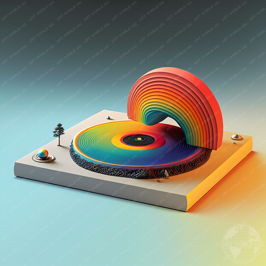 Rainbow Abstract Turntable