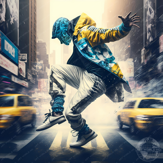 NYC Break Dancer Male in Motion