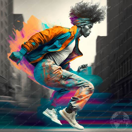 Technicolor Male Breakdancer