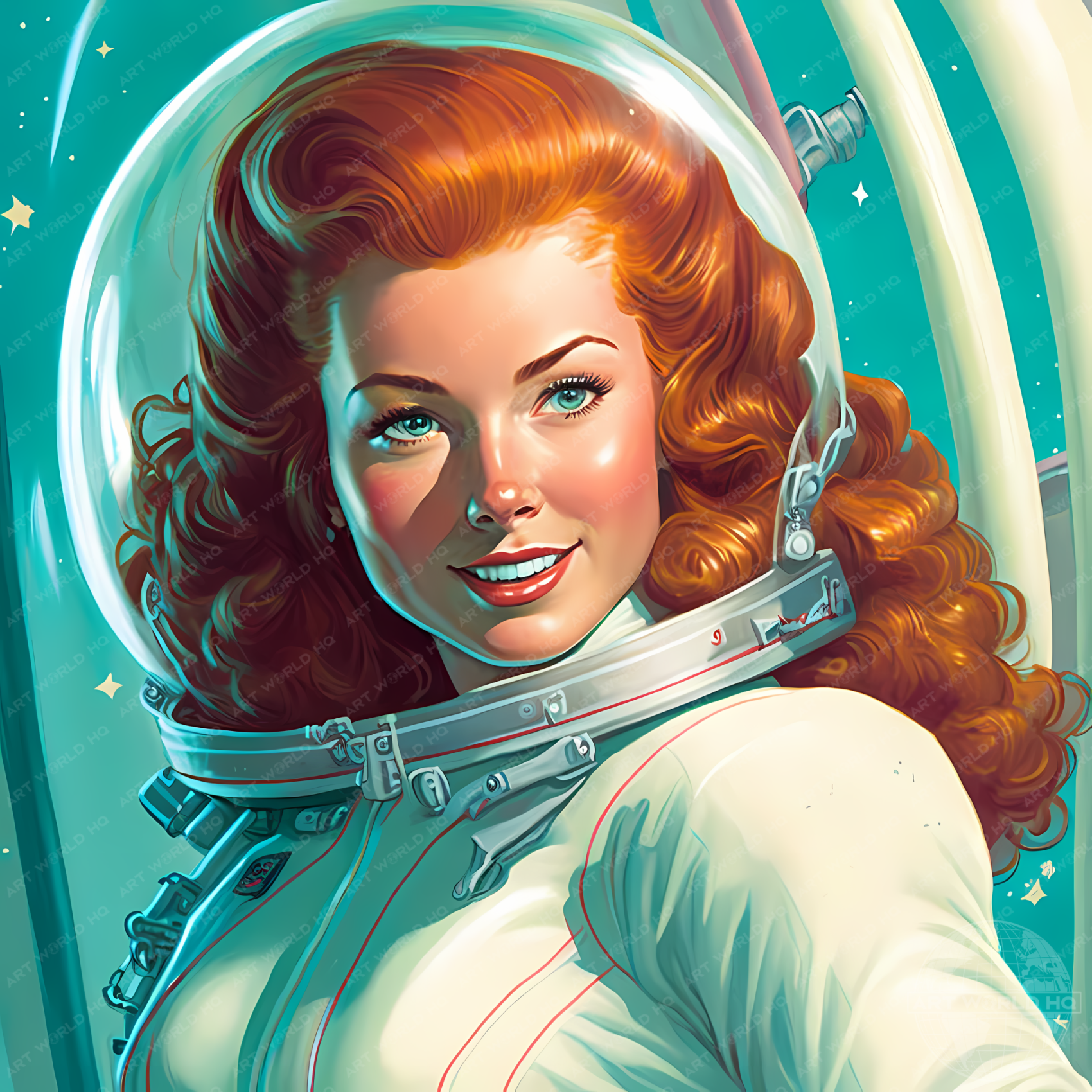 Red Hair Pinup Spacesuit