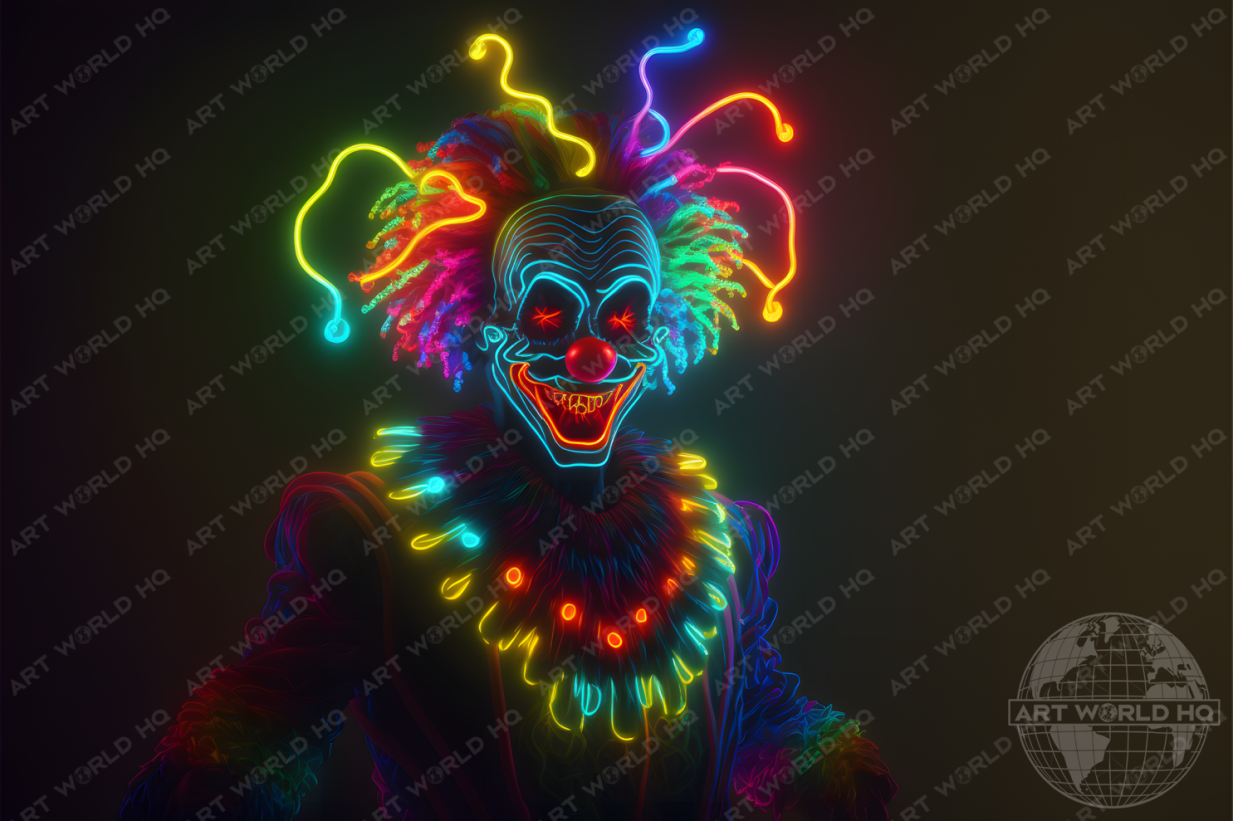 Neon Clown Costume Close-Up