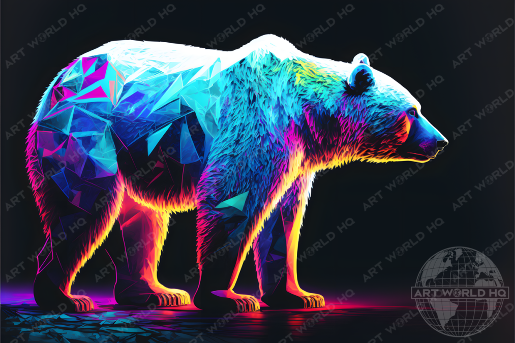 Vaporwave Polar Bear